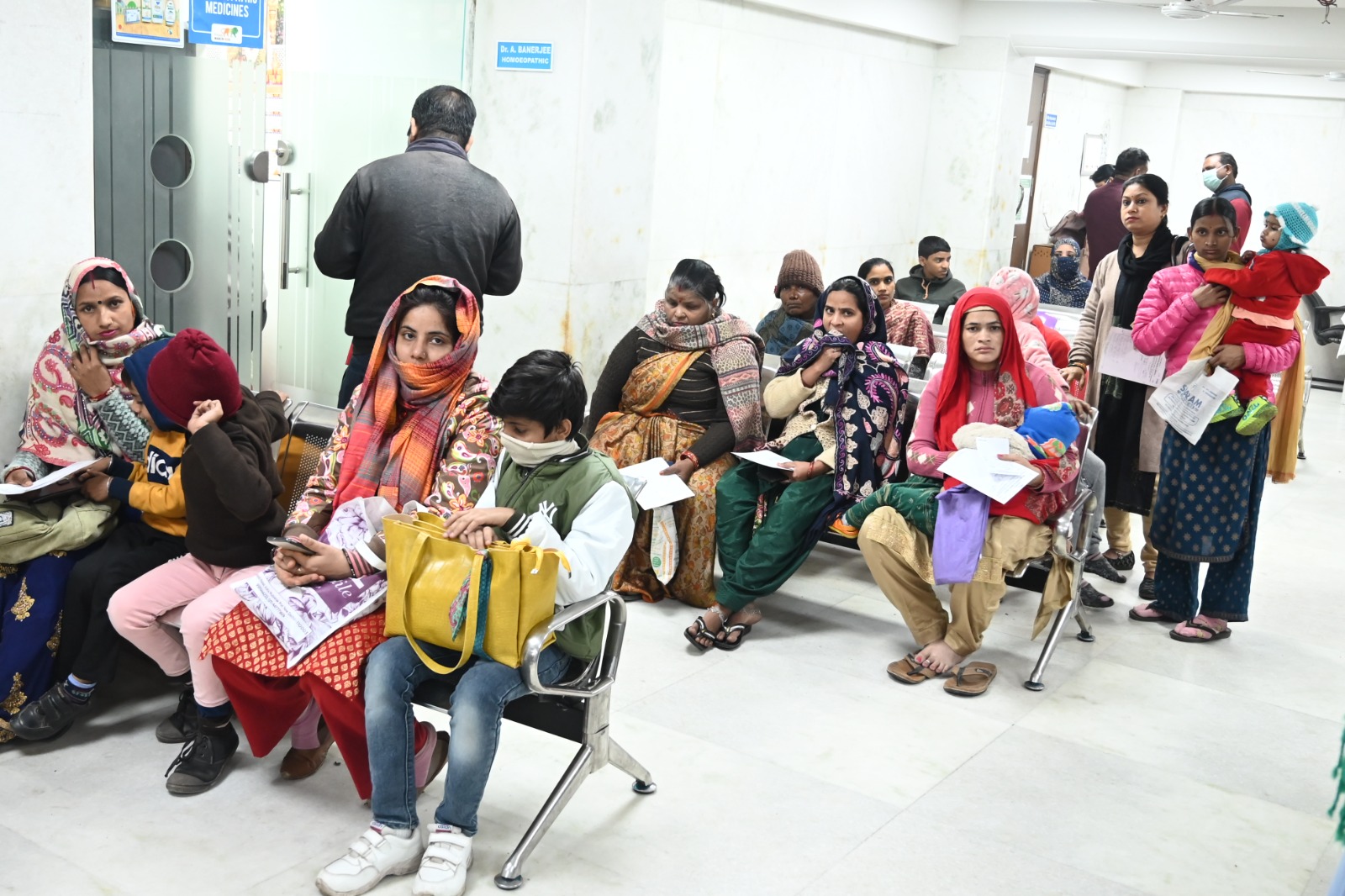 Patients at Sai Mandir OPD
